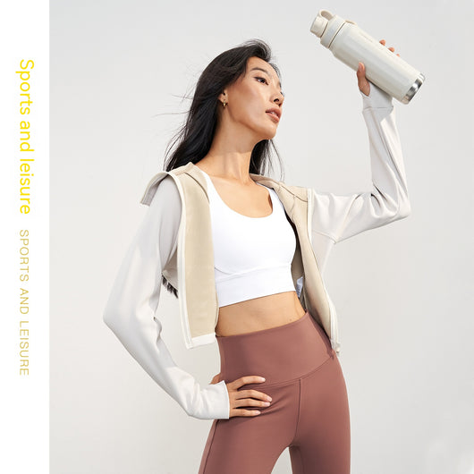 Chamarra Deportiva con Capucha Forrada en Polar para Yoga - Mujer - Image 3