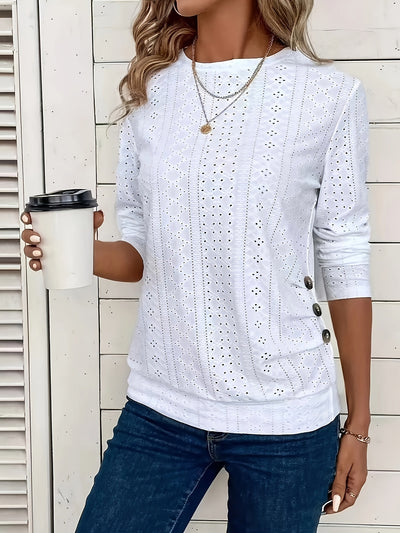 Suéter Casual de Cuello Redondo y Manga Larga para Mujer - Image 16