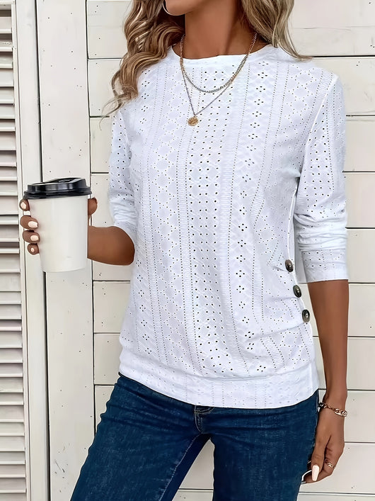 Suéter Casual de Cuello Redondo y Manga Larga para Mujer - Image 16
