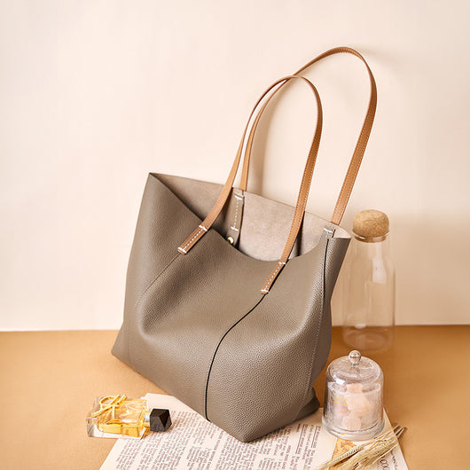 Bolso Tote de Cuero Genuino Hecho a Mano - Bolsa Portátil para Mujer - Image 3