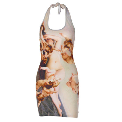Vestido Ajustado Estampado con Cuello Halter - Diseño Sexy para Verano - Image 3