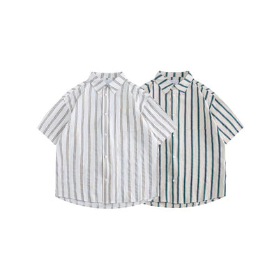 Camisa Suelta Retro Japonesa Estilo Americano Manga Corta Hombre - Image 5