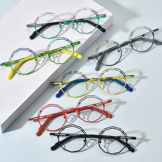 Armazón de Gafas Multimaterial Ultraligero en Titanio Puro para Miopía
