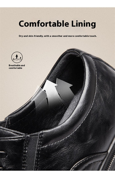 Zapatos Casuales de Cuero Genuino para Hombre con Suela Blanda Elevada - Image 21