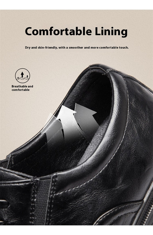 Zapatos Casuales de Cuero Genuino para Hombre con Suela Blanda Elevada - Image 21