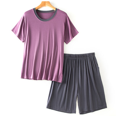 Traje Casual de Verano Modal para Hombre - Cuello Redondo Manga Corta - Image 4