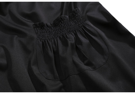 Abrigo Trench Coat Negro Entallado de Manga Larga para Mujer - Image 12