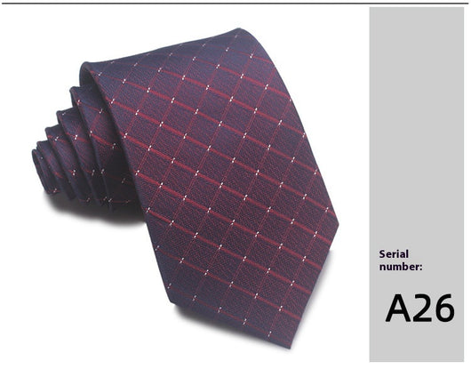 Corbata Jacquard Rayada 8CM para Hombre - Rojo, Negro y Azul - Image 37