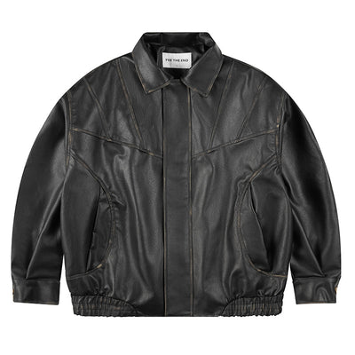 Ropa de Cuero Retro Holgada para Hombre y Mujer - Image 3