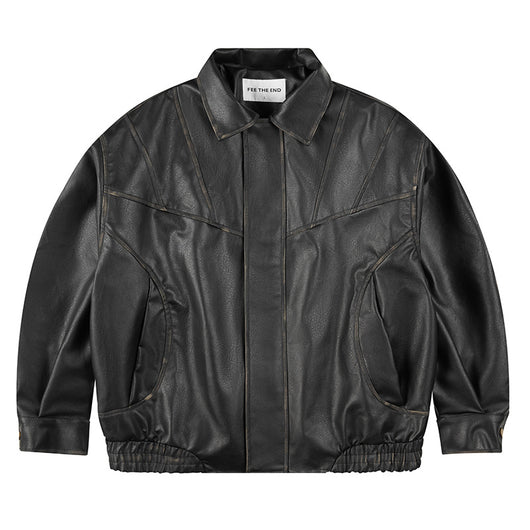 Ropa de Cuero Retro Holgada para Hombre y Mujer - Image 3