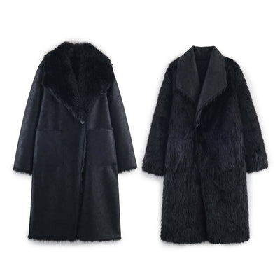 Abrigo de Piel Sintética Reversible Doble Cara - Estilo Europeo y Americano - Image 3