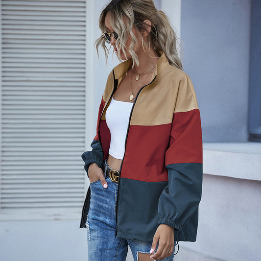 Chamarra Casual para Mujer con Costuras Decorativas y Colores Vibrantes
