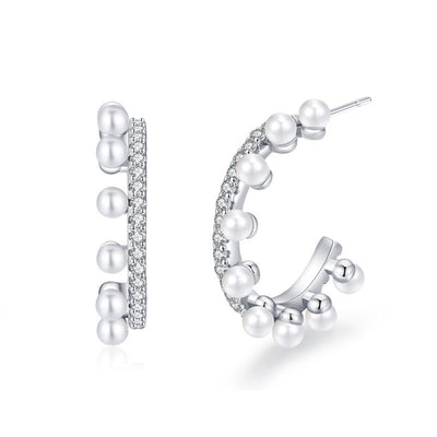 Aretes de Perla Curva en Plata 925 Esterlina - Image 13