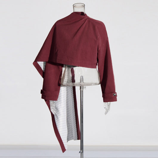 Blazer Ejecutivo con Capa y Cuello Alto para Mujer - Image 8