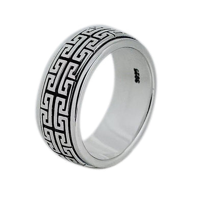 Anillo de Plata Tailandesa para Parejas con Patrón de la Gran Muralla - Image 11
