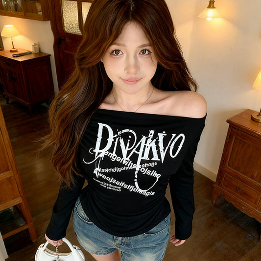 Blusa Manga Larga Hombro Asimétrico Ajustada y Reductora - Image 2