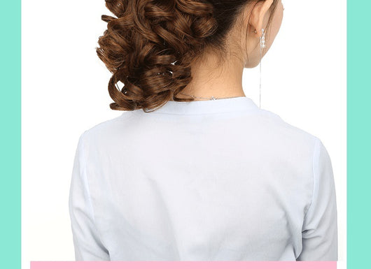 Peluca Coleta Rizada con Pinza - Extensión de Cabello Corto Estilo Pera - Image 4