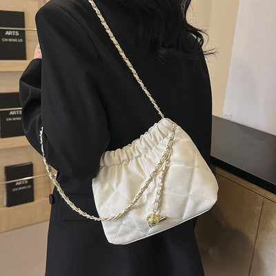 Bolsa Mensajera de Cadena Rombo Elegante para Viajero - Image 4