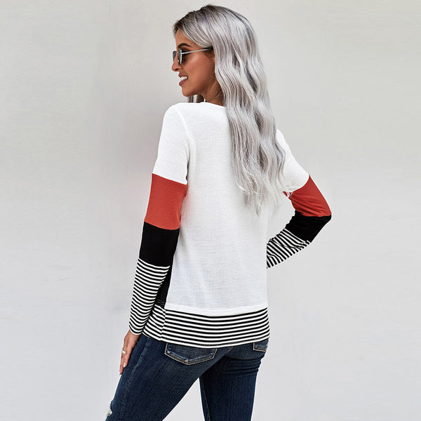Suéter Tejido con Detalles de Costura - Blusa Trendy para Mujer