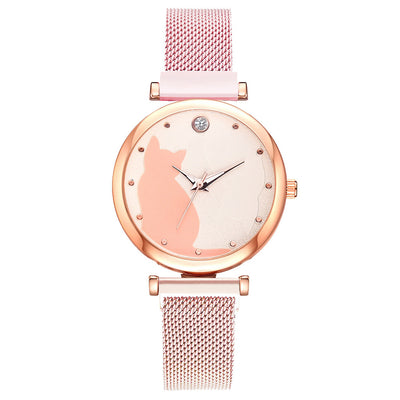 Reloj de Cuarzo para Mujer con Diseño de Gato y Pulsera Coordinada - Image 24