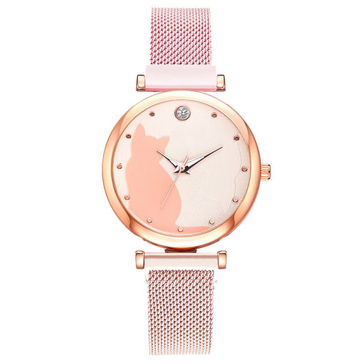 Reloj de Cuarzo para Mujer con Diseño de Gato y Pulsera Coordinada - Image 24