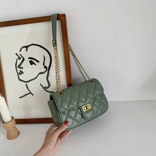 Bolso Bandolera Cuadrado con Cadena de Diamantes - Diseño Versátil - Image 8