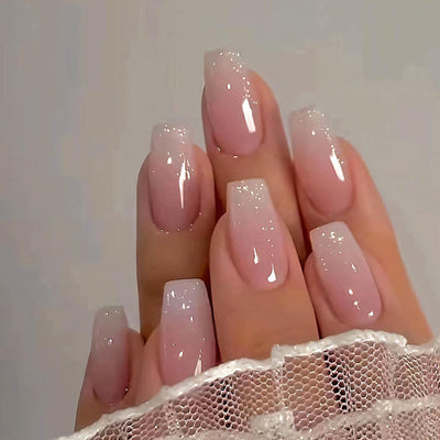 Uñas Postizas Francesas Mariposa Púrpura con Borde Negro - Stickers de Uñas Premium - Image 2
