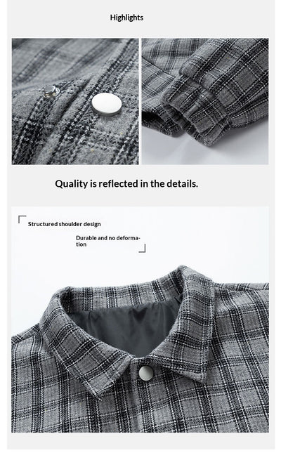 Chaqueta Camisa Tallas Grandes con Estampado Cuadros Bicolor - Image 9
