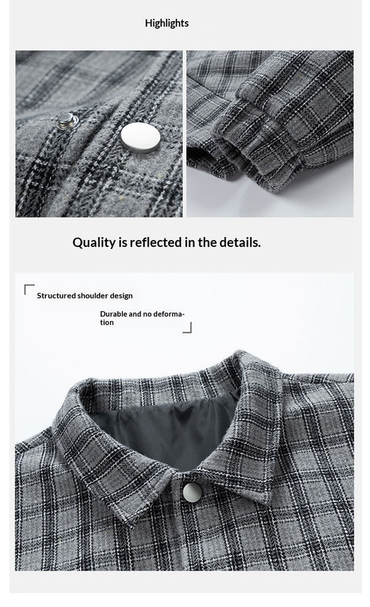 Chaqueta Camisa Tallas Grandes con Estampado Cuadros Bicolor - Image 9