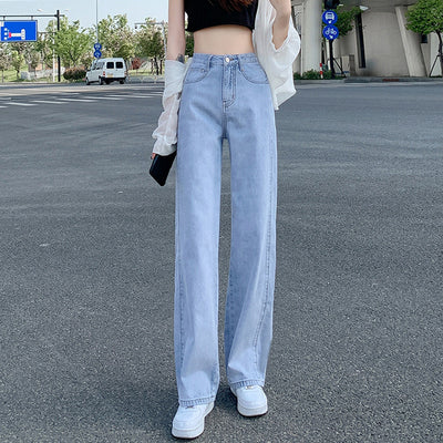 Jeans Rectos de Cintura Alta Holgados de Pierna Ancha para Mujer - Image 4