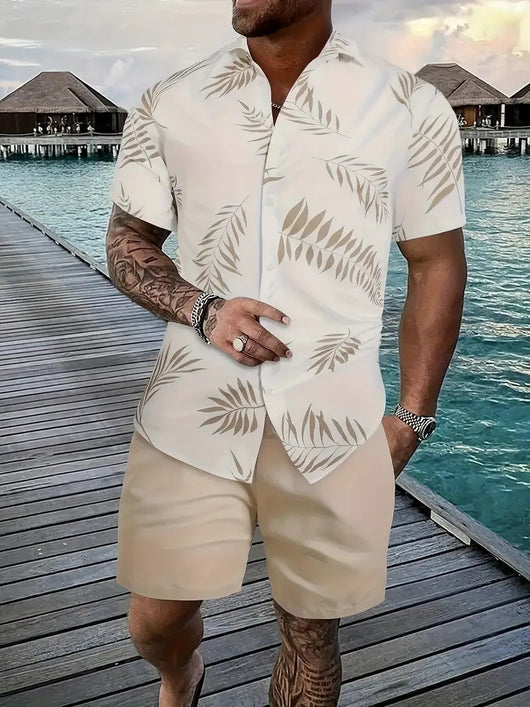 Traje Hawaiano Hombre 3D Estampado Manga Corta - Image 12