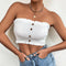 Top Elástico Retro de Borde Festoneado para Mujer