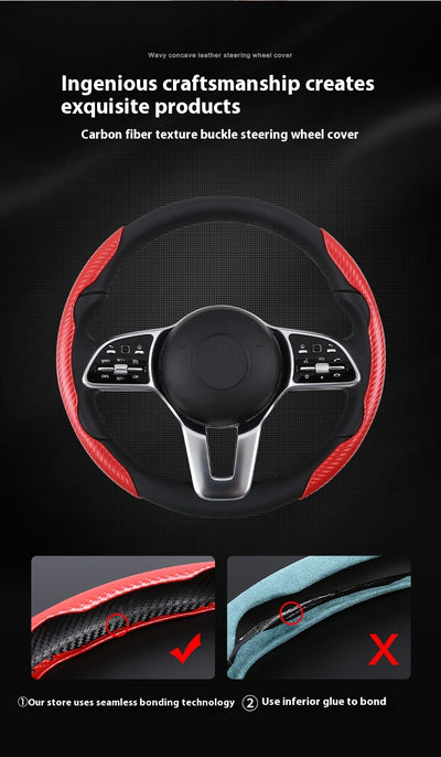 Funda para Volante de Gamuza Absorbente con Patrón Fibra de Carbono - Image 18