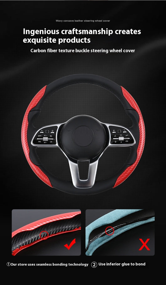 Funda para Volante de Gamuza Absorbente con Patrón Fibra de Carbono - Image 18