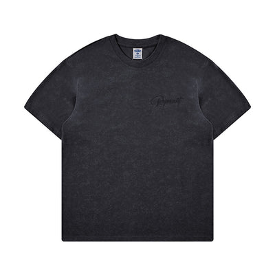 Camiseta Retro Holgada con Bordado a Máquina - Estilo Vintage Lavado para Hombre - Image 6