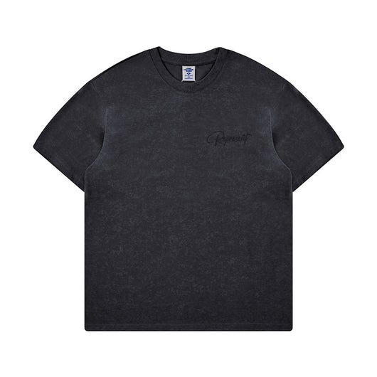 Camiseta Retro Holgada con Bordado a Máquina - Estilo Vintage Lavado para Hombre - Image 6