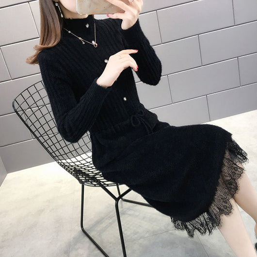 Suéter Largo de Felpa de Visón para Mujer - Vestido Abrigado Otoño Invierno - Image 6