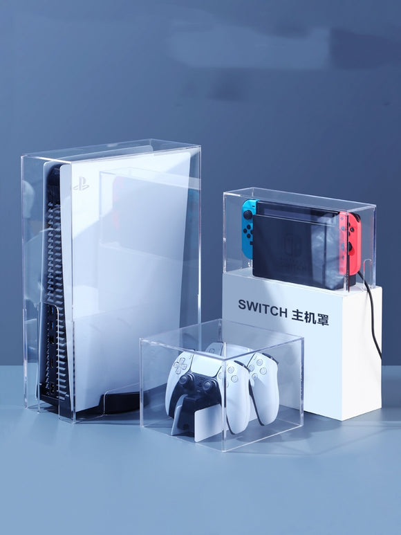 Estuche Protector de Acrílico con Asa para PS4 Slim - Refrigeración y Almacenamiento