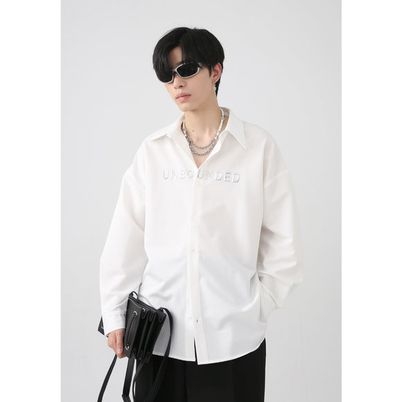 Camiseta Manga Longa com Estampa de Letras para Homens e Mulheres