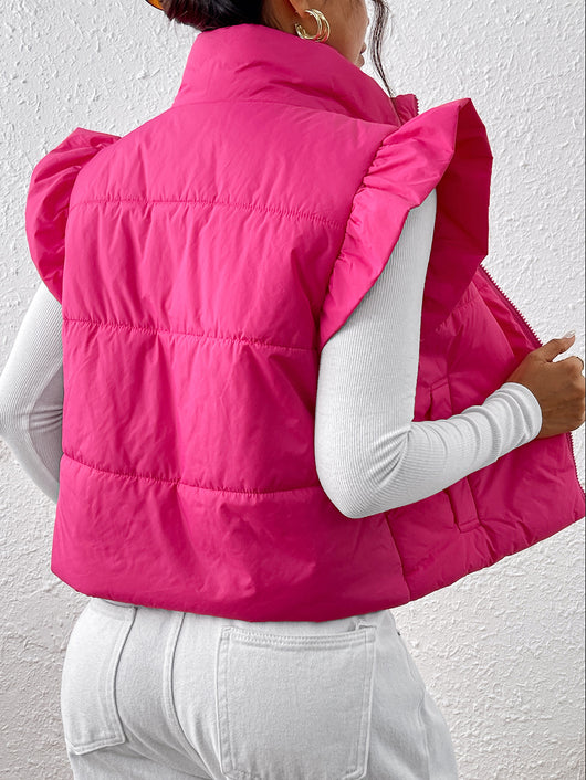 Chaleco Térmico Acolchado de Algodón con Cuello Alto Slim - Image 13