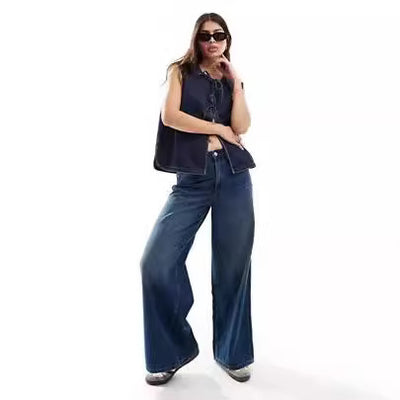 Chaleco Denim Sin Mangas con Detalles de Cuerda para Mujer - Image 5