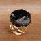 Fashion Irregular Gold Beaded Adjustable Ring Black Agate Gold