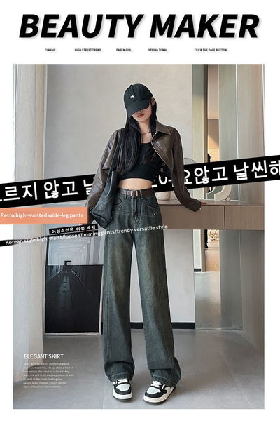Jeans Cintura Alta Gris Cemento Corte Recto Efecto Adelgazante - Image 19