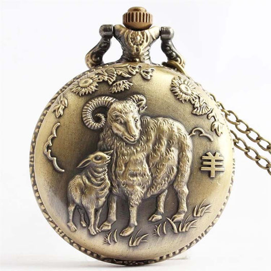 Reloj de Bolsillo Vintage Bronce Constelaciones Zodiacales Cuarzo - Image 13