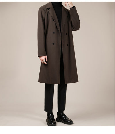 Abrigo de Lana Coreano Largo para Otoño e Invierno - Image 11