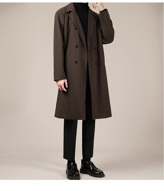Abrigo de Lana Coreano Largo para Otoño e Invierno - Image 11