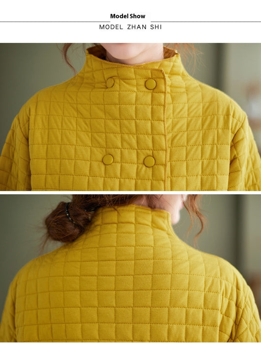 Abrigo Térmico Acolchado Doble Botonadura Estilo Artístico - Image 22