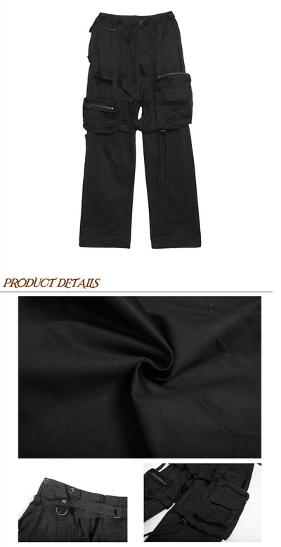 Pantalones Casuales de Cintura Alta con Bolsillos Funcionales y Pierna Ancha - Image 11