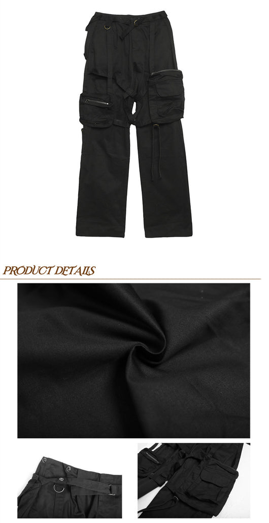 Pantalones Casuales de Cintura Alta con Bolsillos Funcionales y Pierna Ancha - Image 11