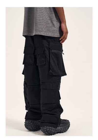 Pantalones Casuales Retro para Hombre con Bolsillos Múltiples y Cierre Lateral - Image 18